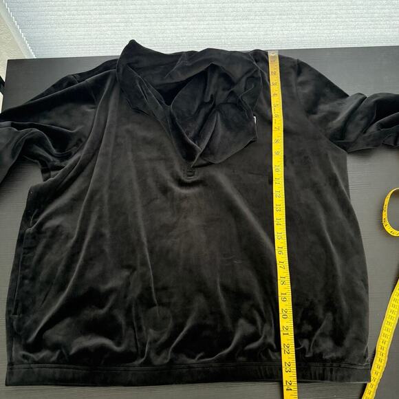 Fila Hoodie Women Black Logo Embroidered Sweatshirt Pullover 1/4 Zip Up Size XL - Picture 9 of 11